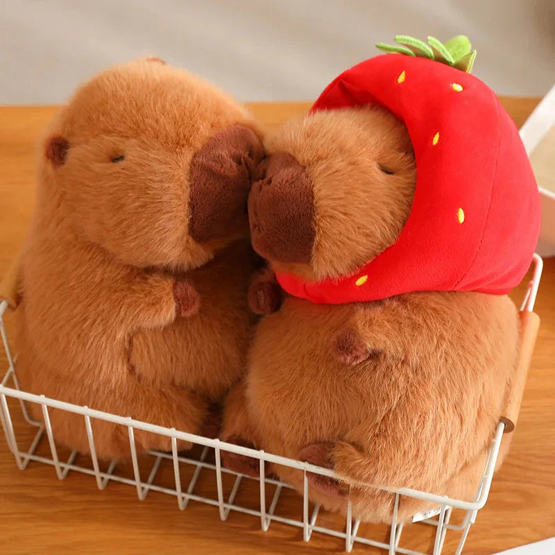 Kawaii Capybara with Strawberry Hat Plushie-Kawaii Dream