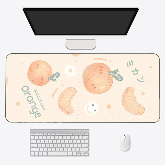 Kawaii Cartoon Exotic Fruits Large Mouse Pad-Kawaii Dream