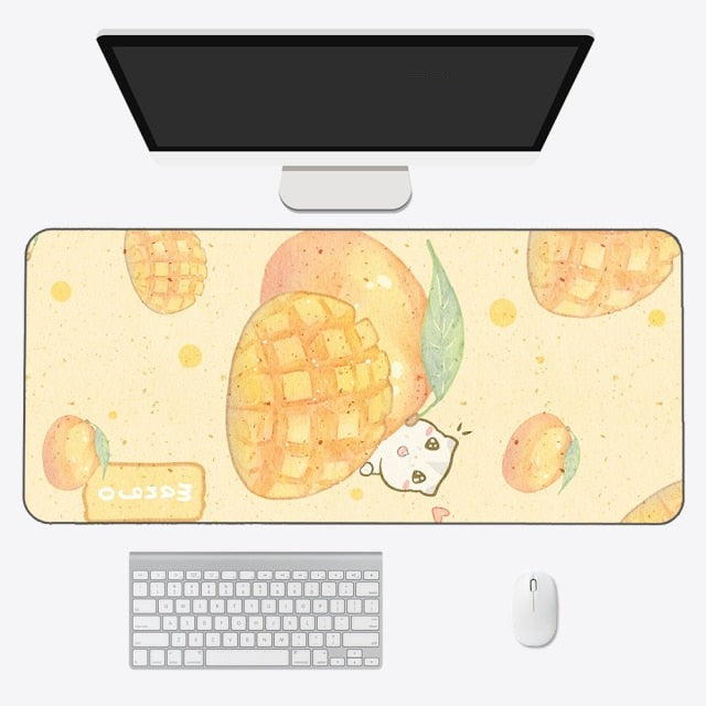 Kawaii Cartoon Exotic Fruits Large Mouse Pad-Kawaii Dream