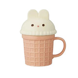 Kawaii Cat Rabbit Panda Waffle Ceramic Mug with Lid-Kawaii Dream
