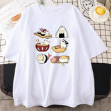 Kawaii Cat Sushi Harajuku Cotton Unisex Tee-Kawaii Dream