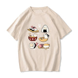 Kawaii Cat Sushi Harajuku Cotton Unisex Tee-Kawaii Dream