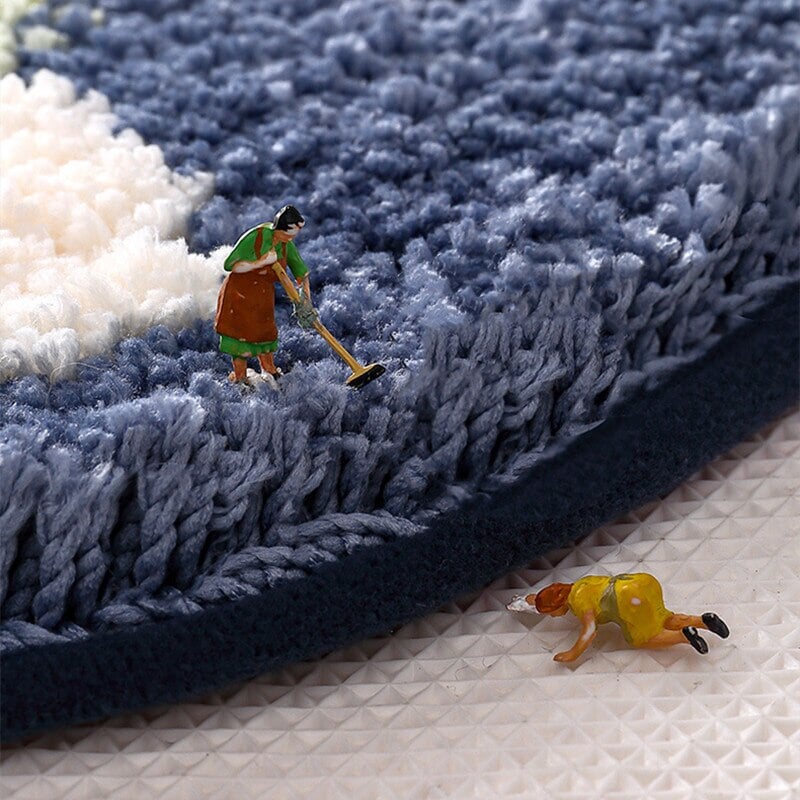 Kawaii Checkered Frog Bunny Non-Slip Bath Mats-Kawaii Dream