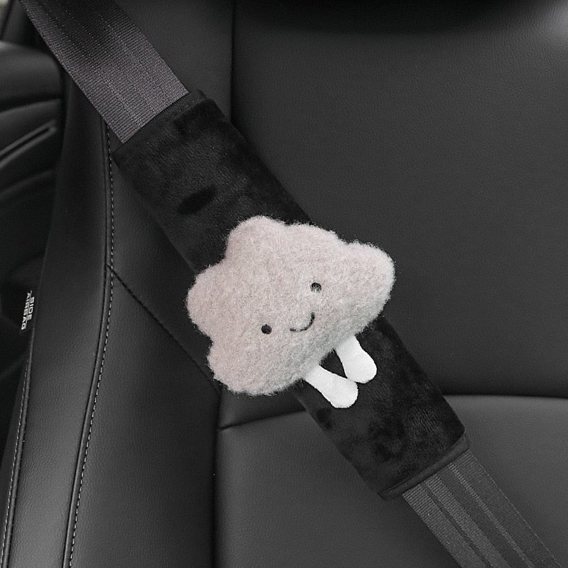 Kawaii Cloud Plush Car Seat Belt Cover Shoulder Strap Accessory-Kawaii Dream