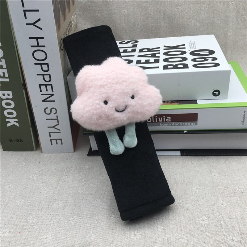 Kawaii Cloud Plush Car Seat Belt Cover Shoulder Strap Accessory-Kawaii Dream