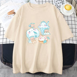 Kawaii Cloudy Snacking Brown Bear Unisex Tee-Kawaii Dream