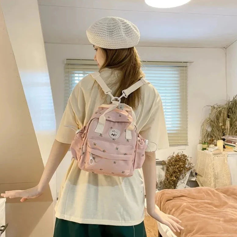 Kawaii Floral Bunny Petite Small Backpack-Kawaii Dream