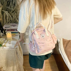 Kawaii Floral Bunny Petite Small Backpack-Kawaii Dream