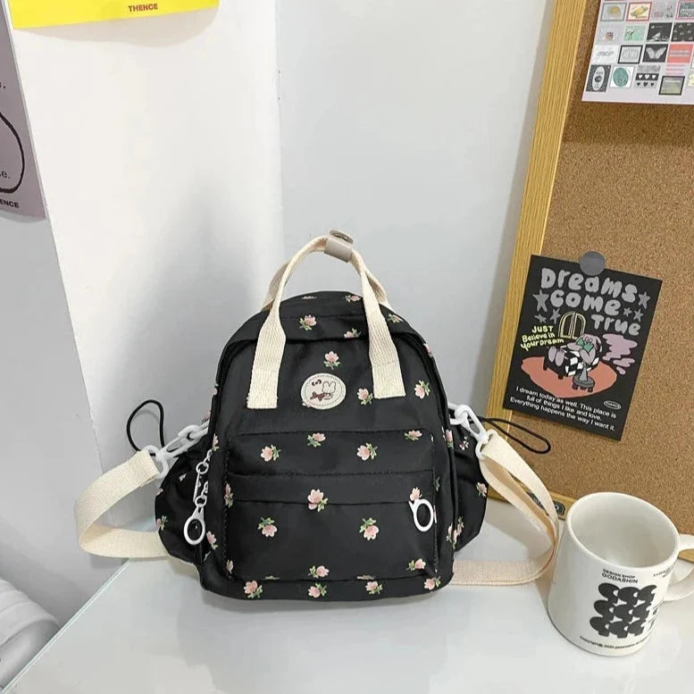 Kawaii Floral Bunny Petite Small Backpack-Kawaii Dream