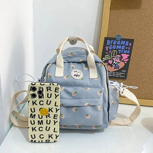Kawaii Floral Bunny Petite Small Backpack-Kawaii Dream