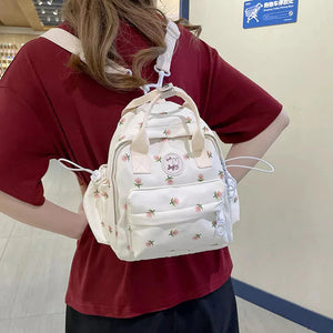 Kawaii Floral Bunny Petite Small Backpack-Kawaii Dream