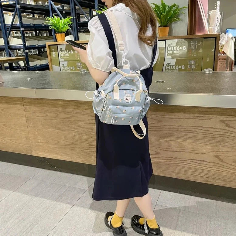 Kawaii Floral Bunny Petite Small Backpack-Kawaii Dream