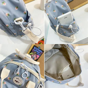 Kawaii Floral Bunny Petite Small Backpack-Kawaii Dream