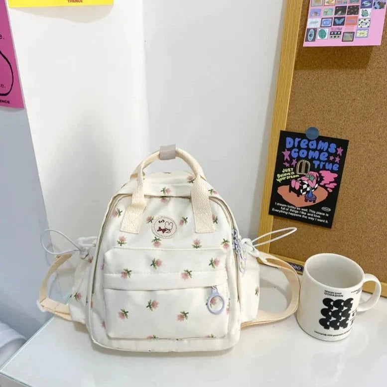 Kawaii Floral Bunny Petite Small Backpack-Kawaii Dream