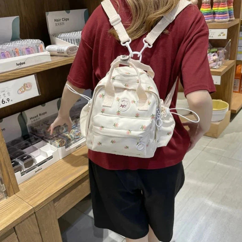 Kawaii Floral Bunny Petite Small Backpack-Kawaii Dream