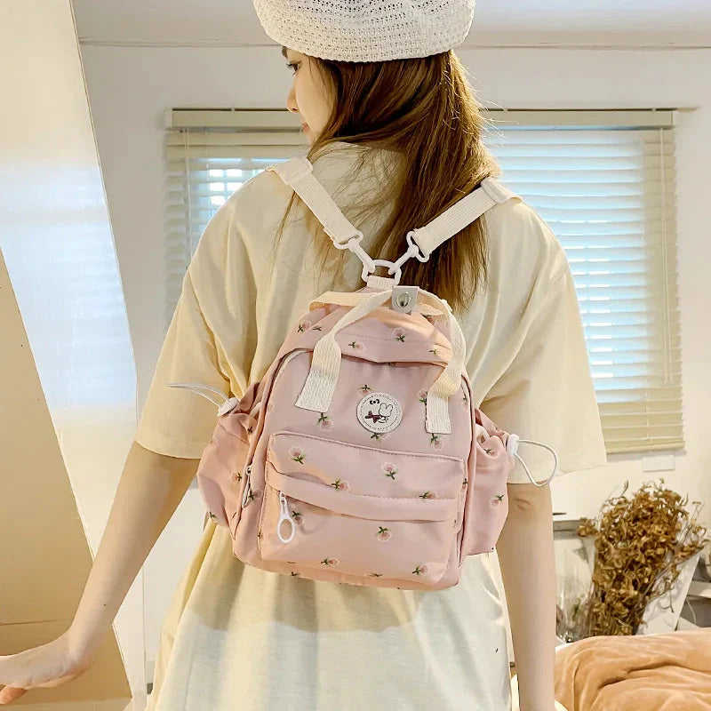 Kawaii Floral Bunny Petite Small Backpack-Kawaii Dream