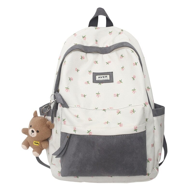 Kawaii Floral Two-tone Backpack-Kawaii Dream