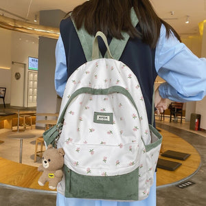 Kawaii Floral Two-tone Backpack-Kawaii Dream