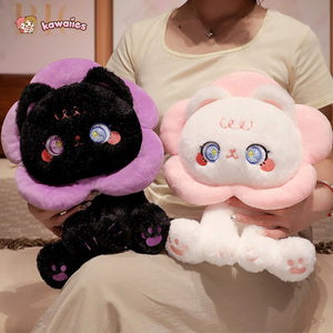 Kawaii Flower Black White Cat Plushies-Kawaii Dream