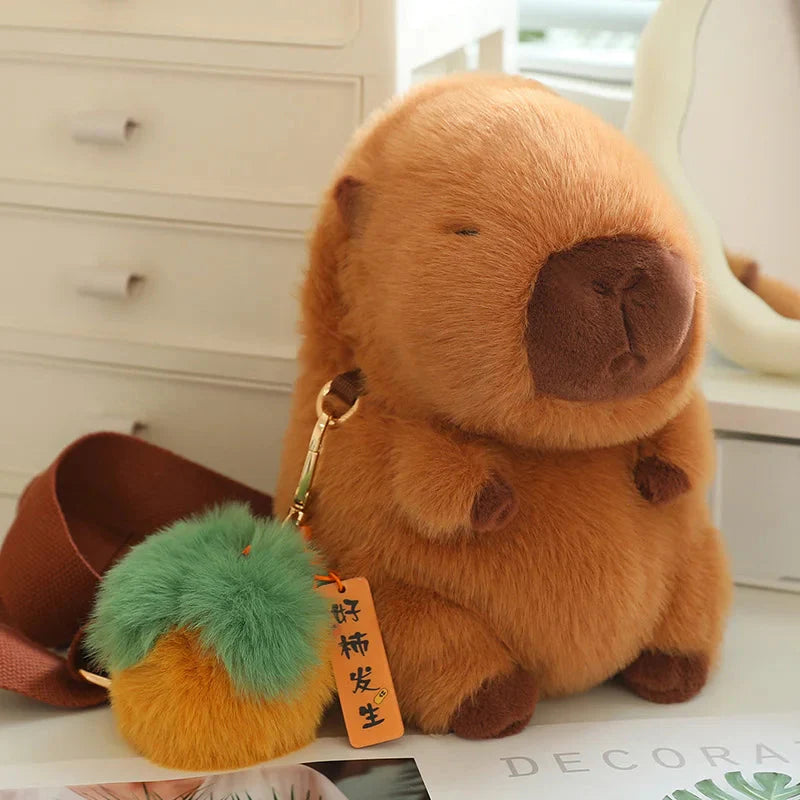 Kawaii Fluffy Capybara Plushies with Strap-Kawaii Dream