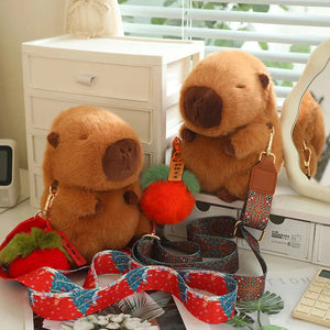Kawaii Fluffy Capybara Plushies with Strap-Kawaii Dream