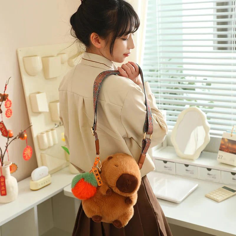 Kawaii Fluffy Capybara Plushies with Strap-Kawaii Dream