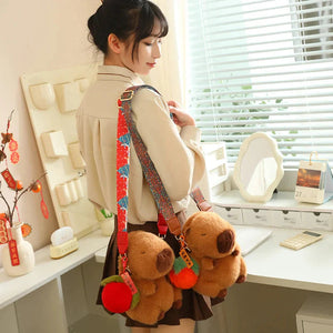 Kawaii Fluffy Capybara Plushies with Strap-Kawaii Dream