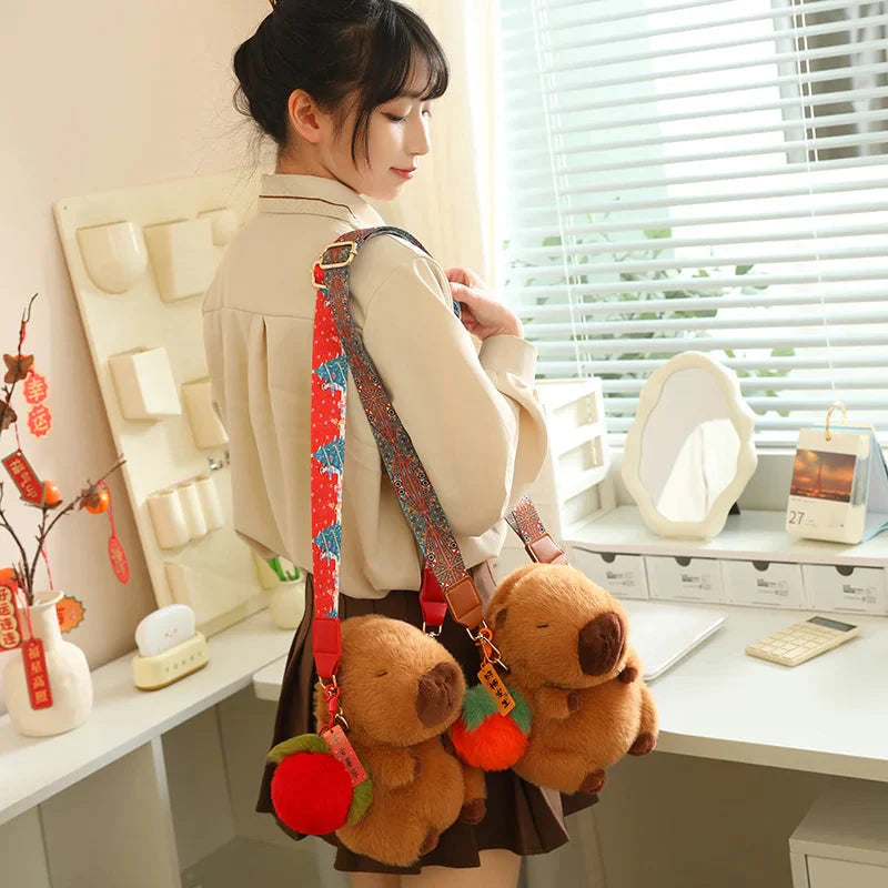 Kawaii Fluffy Capybara Plushies with Strap-Kawaii Dream