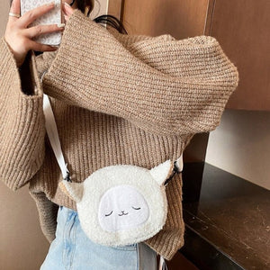 Kawaii Fluffy Cat Sheep Dog Shoulder Bag-Kawaii Dream