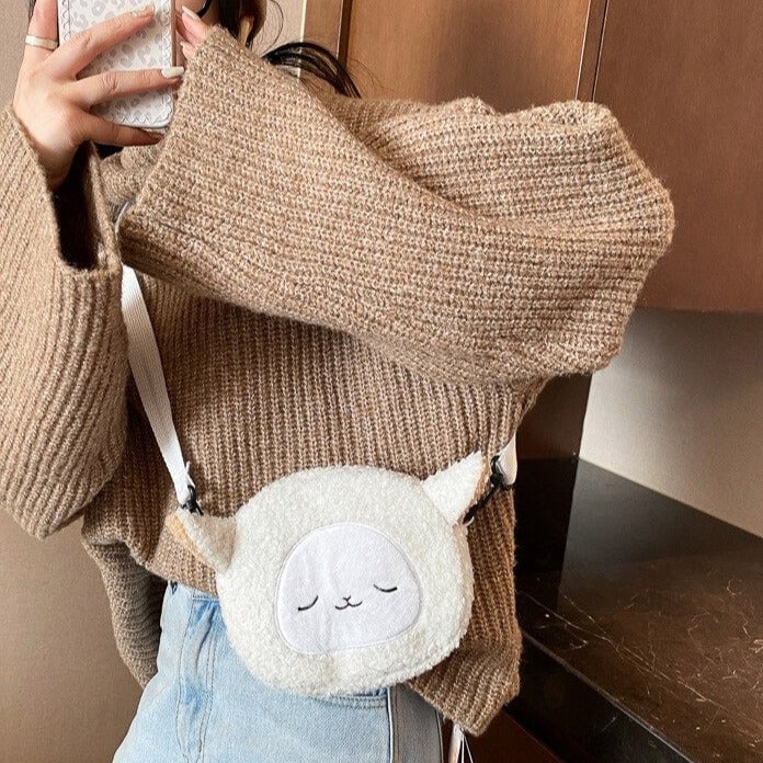 Kawaii Fluffy Cat Sheep Dog Shoulder Bag-Kawaii Dream