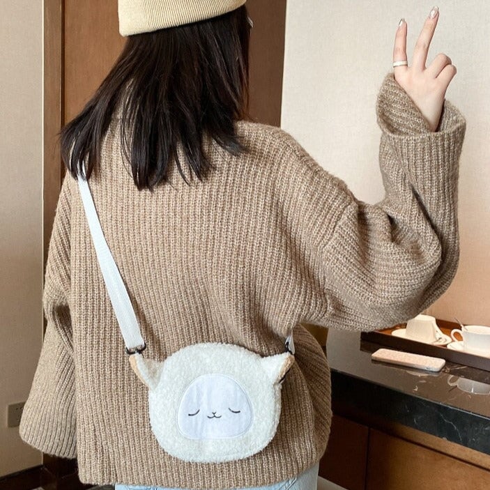 Kawaii Fluffy Cat Sheep Dog Shoulder Bag-Kawaii Dream