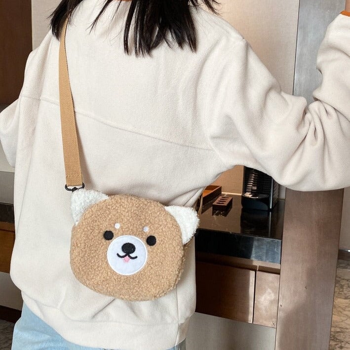 Kawaii Fluffy Cat Sheep Dog Shoulder Bag-Kawaii Dream