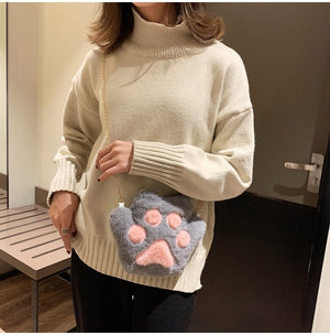 Kawaii Fluffy Cat Sheep Dog Shoulder Bag-Kawaii Dream