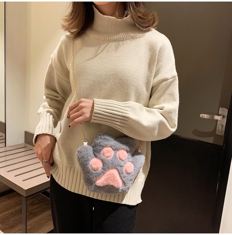 Kawaii Fluffy Cat Sheep Dog Shoulder Bag-Kawaii Dream