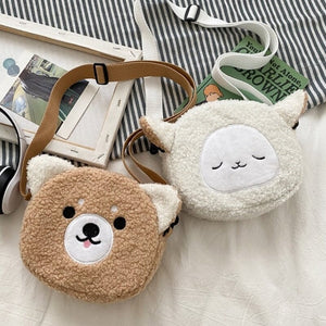 Kawaii Fluffy Cat Sheep Dog Shoulder Bag-Kawaii Dream