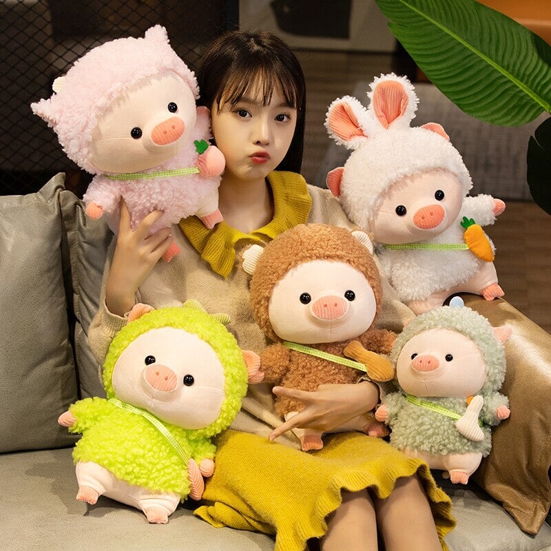 Kawaii Fluffy Cosplay Piggy Plushies-Kawaii Dream