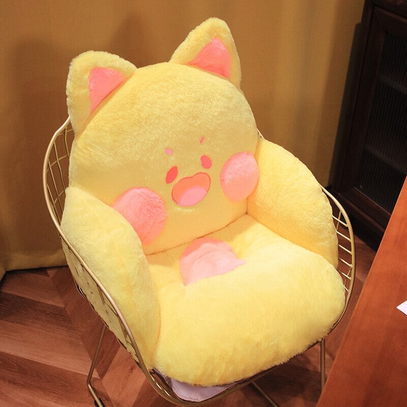 Kawaii Fluffy Fox Chair-shaped Cushions-Kawaii Dream