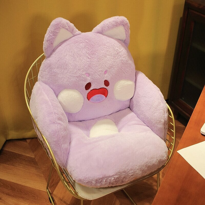Kawaii Fluffy Fox Chair-shaped Cushions-Kawaii Dream