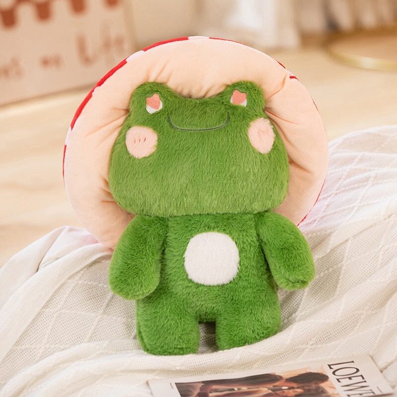 Kawaii Fluffy Mushroom Frog Family Plushies-Kawaii Dream
