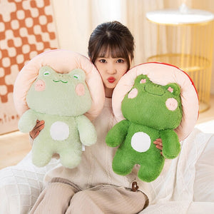 Kawaii Fluffy Mushroom Frog Family Plushies-Kawaii Dream