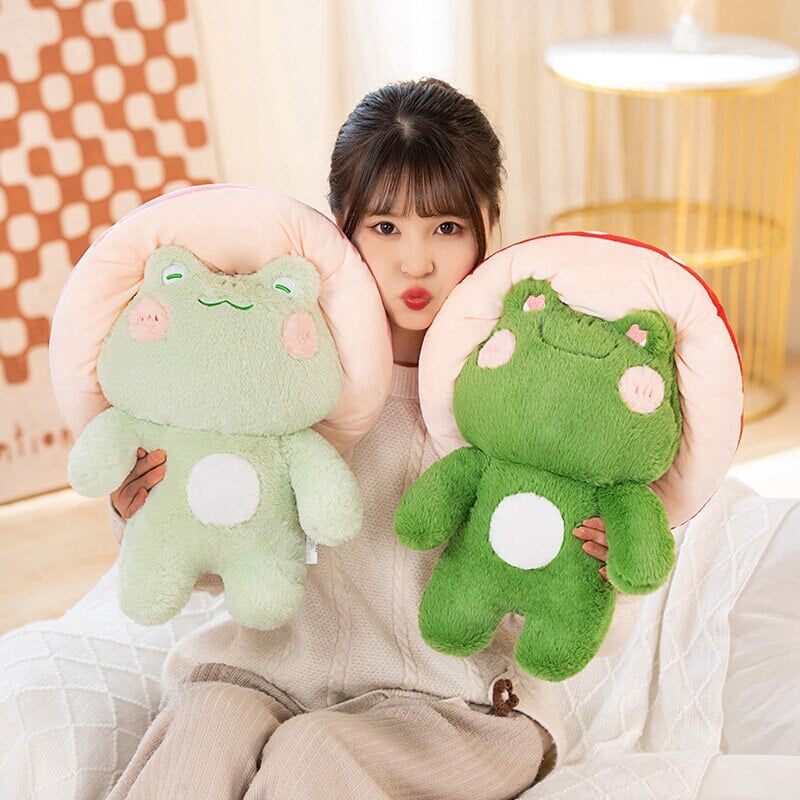 Kawaii Fluffy Mushroom Frog Family Plushies-Kawaii Dream