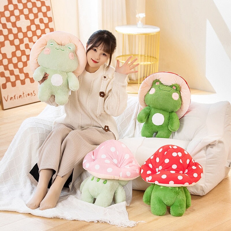 Kawaii Fluffy Mushroom Frog Family Plushies-Kawaii Dream