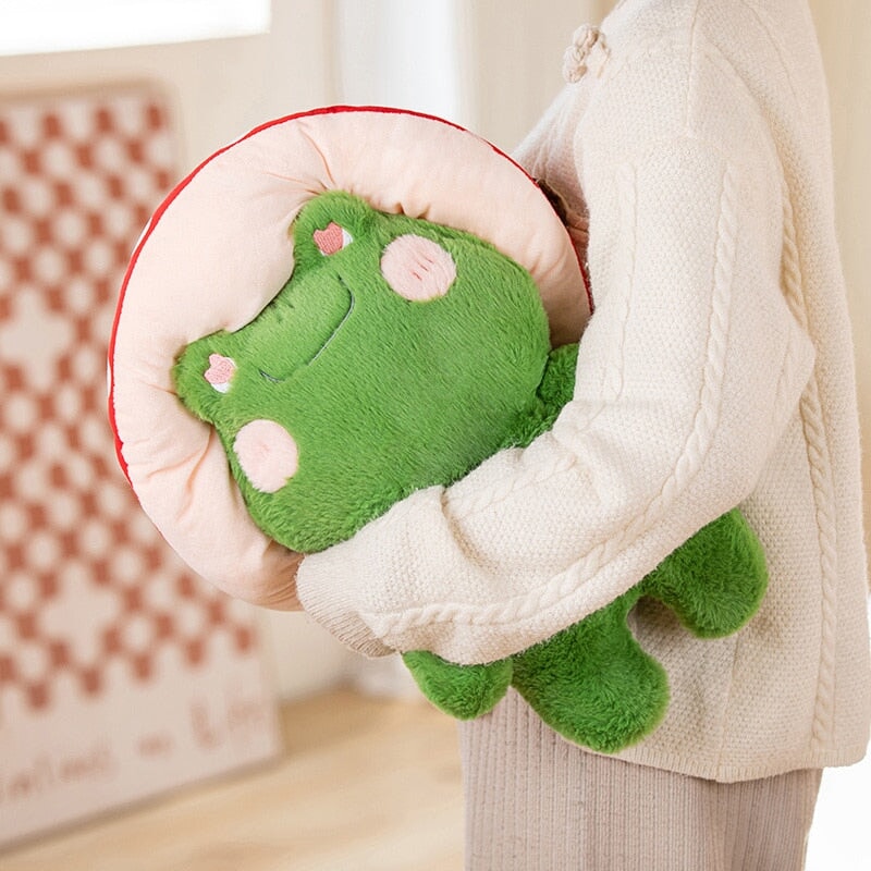 Kawaii Fluffy Mushroom Frog Family Plushies-Kawaii Dream