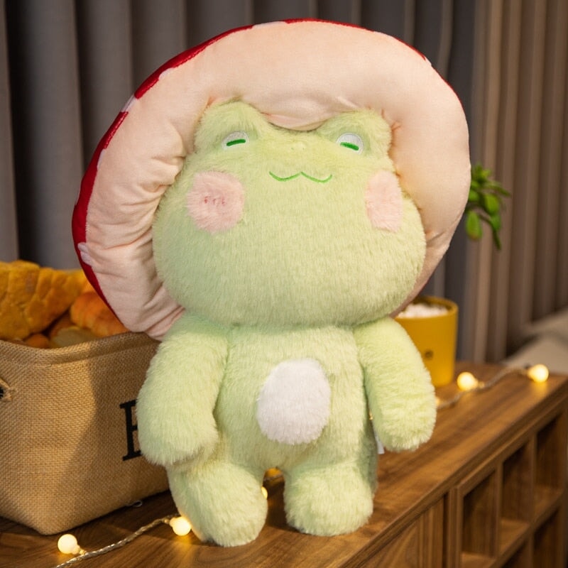 Kawaii Fluffy Mushroom Frog Family Plushies-Kawaii Dream