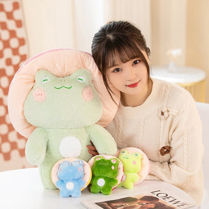 Kawaii Fluffy Mushroom Frog Family Plushies-Kawaii Dream