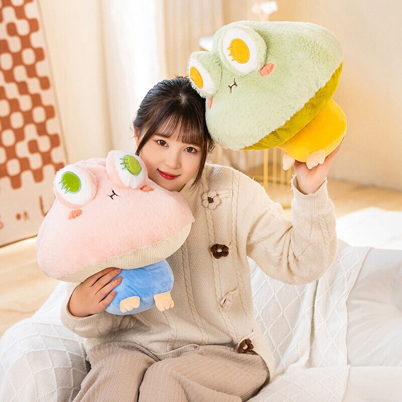 Kawaii Fluffy Mushroom Frog Family Plushies-Kawaii Dream
