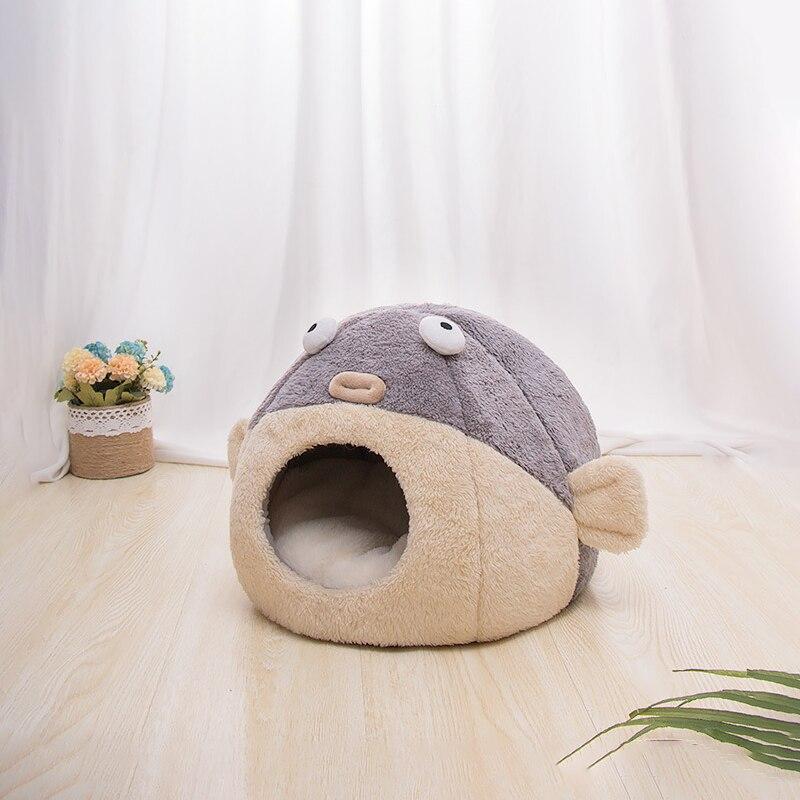 Kawaii Funny Pastel Pufferfish Cat Bed-Kawaii Dream
