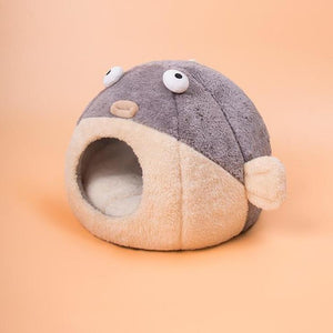 Kawaii Funny Pastel Pufferfish Cat Bed-Kawaii Dream