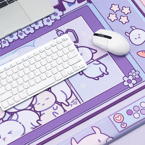 Kawaii Gamer Bunny Corgi Large Mouse Pad with Ears Collection-Kawaii Dream