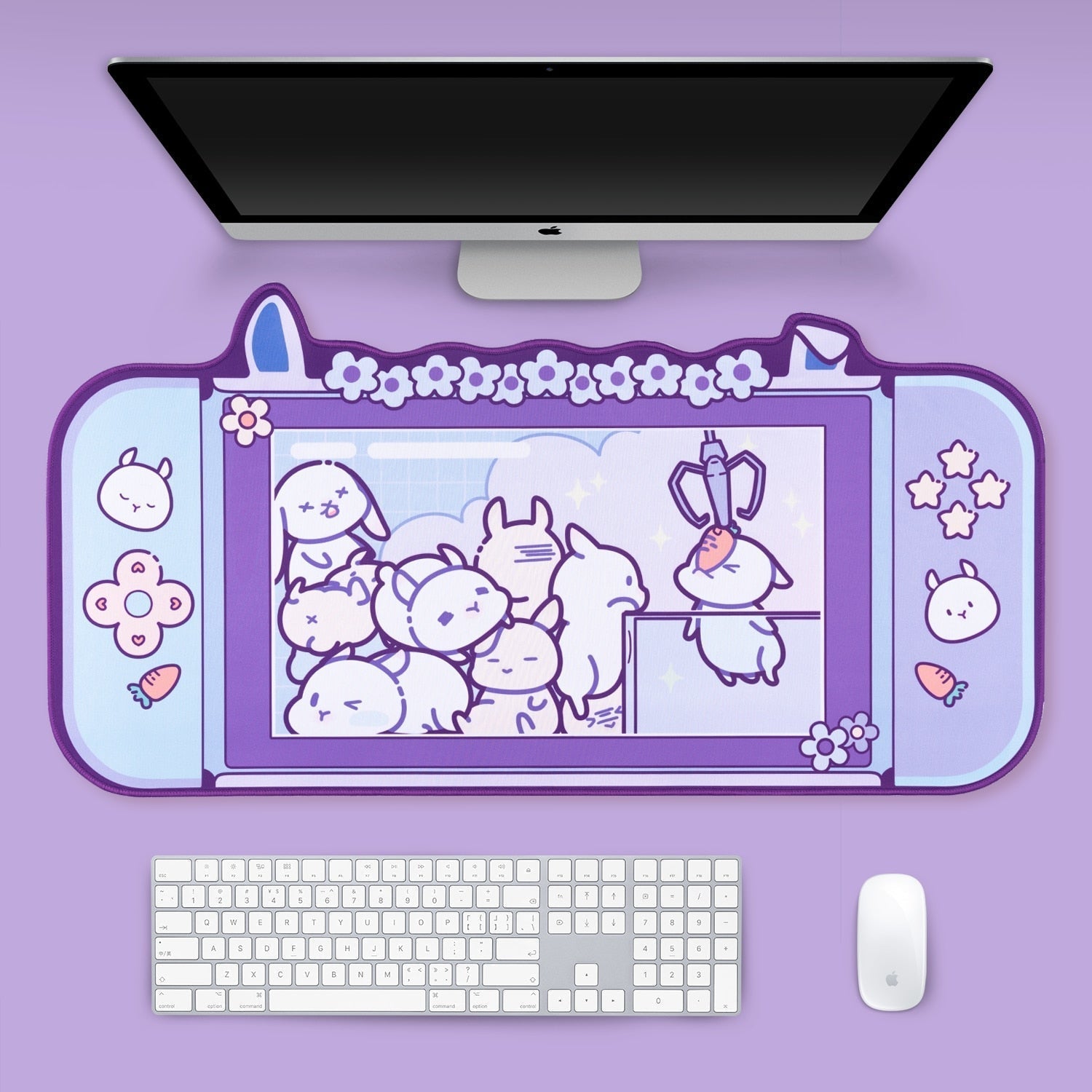 Kawaii Gamer Bunny Corgi Large Mouse Pad with Ears Collection-Kawaii Dream